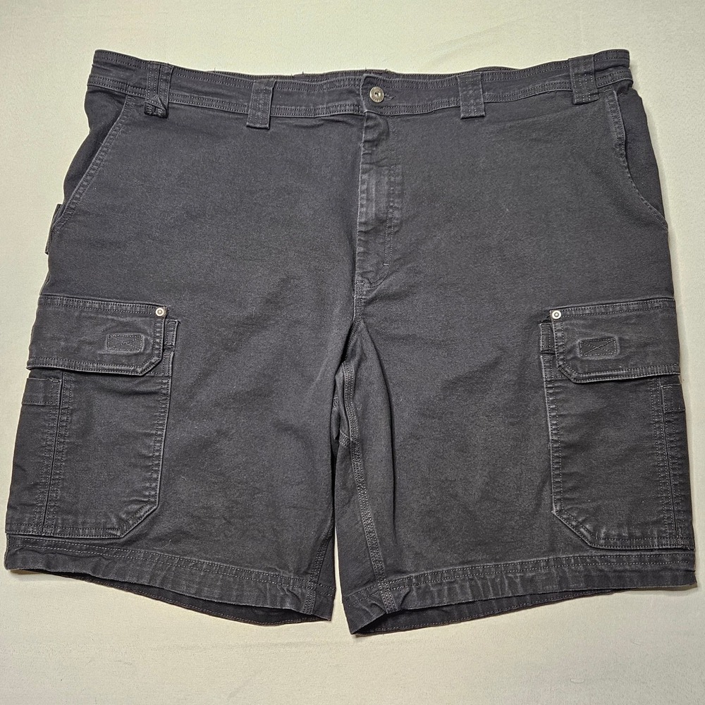 Duluth Trading Co Cargo Shorts Mens 46 Black Flex Fire Hose Relaxed Fit Workwear